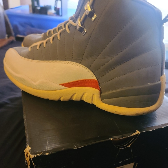 Jordan Retro 12 "Cool Grey" | Shoes | Grey/White/Orange | Size: 11.5 | Sneakers - Picture 8 of 12
